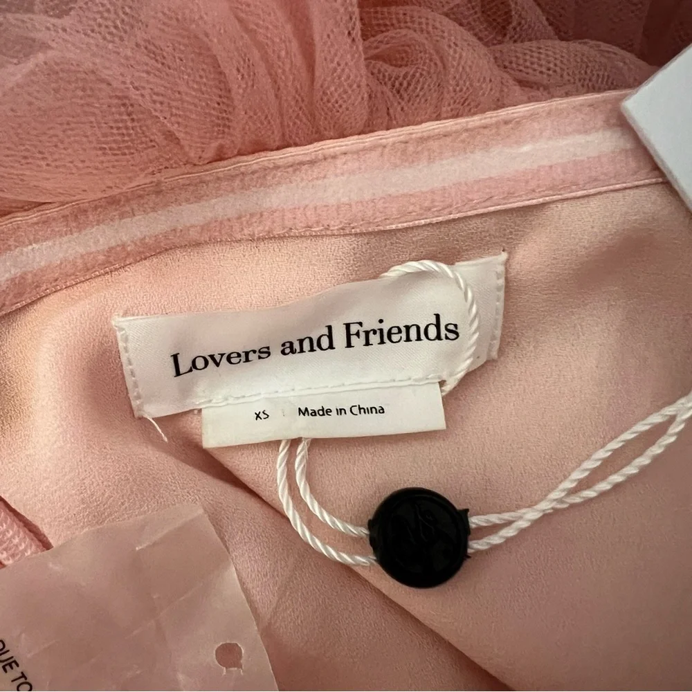 NEW NWT Lovers + Friends Bobbit Strapless Tulle Maxi Gown In Blush Pink